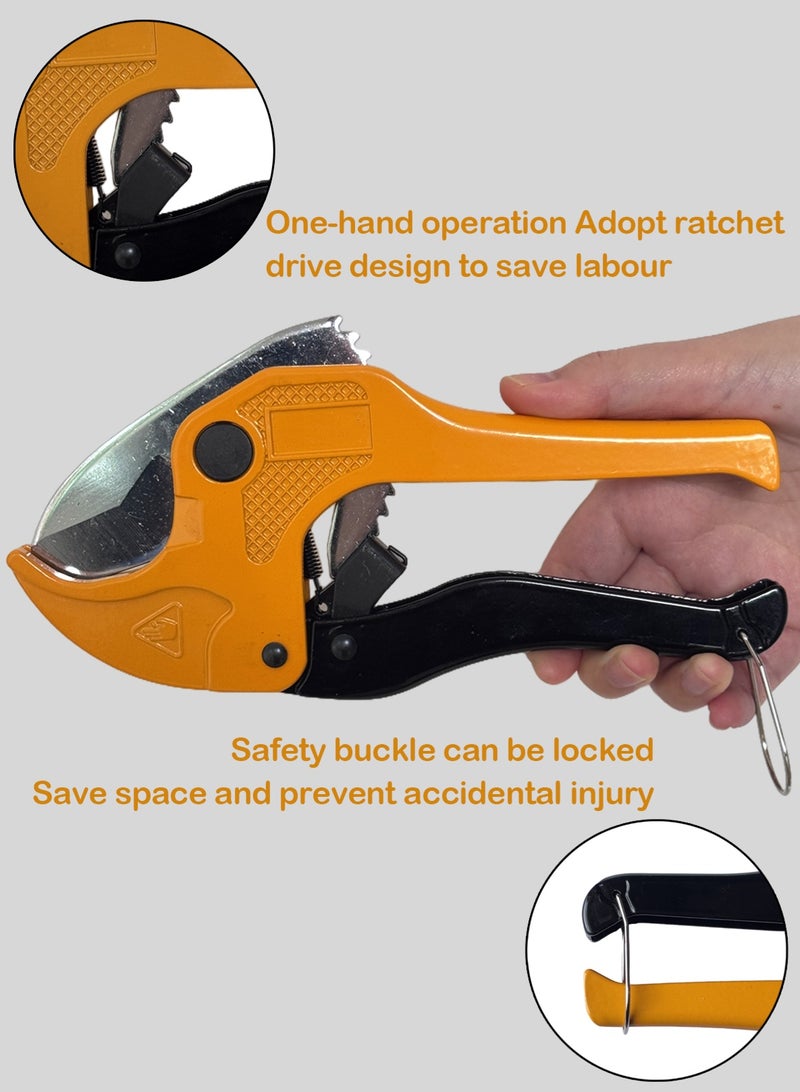 LOOPITYS Pipe Cutter 42MM PPR/PEX/PVC/PU/PP (from Ø1mm to Ø42mm) 1.25 inch Ratchet Adjustment Large Opening Manual Cutting Tool，for Vinyl and Rubber Tubing Cuter Tool Pipe widely used in home decoration, pipe repair,construction engineering and other felds. - Image 3
