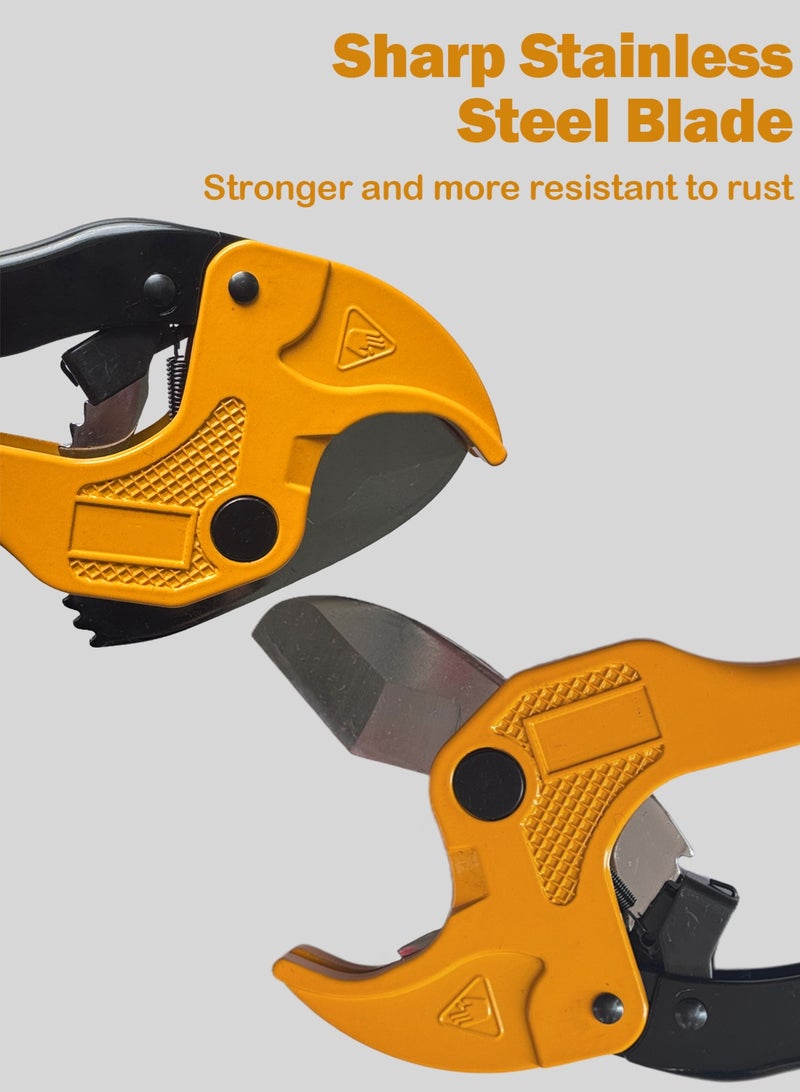 LOOPITYS Pipe Cutter 42MM PPR/PEX/PVC/PU/PP (from Ø1mm to Ø42mm) 1.25 inch Ratchet Adjustment Large Opening Manual Cutting Tool，for Vinyl and Rubber Tubing Cuter Tool Pipe widely used in home decoration, pipe repair,construction engineering and other felds. - Image 5