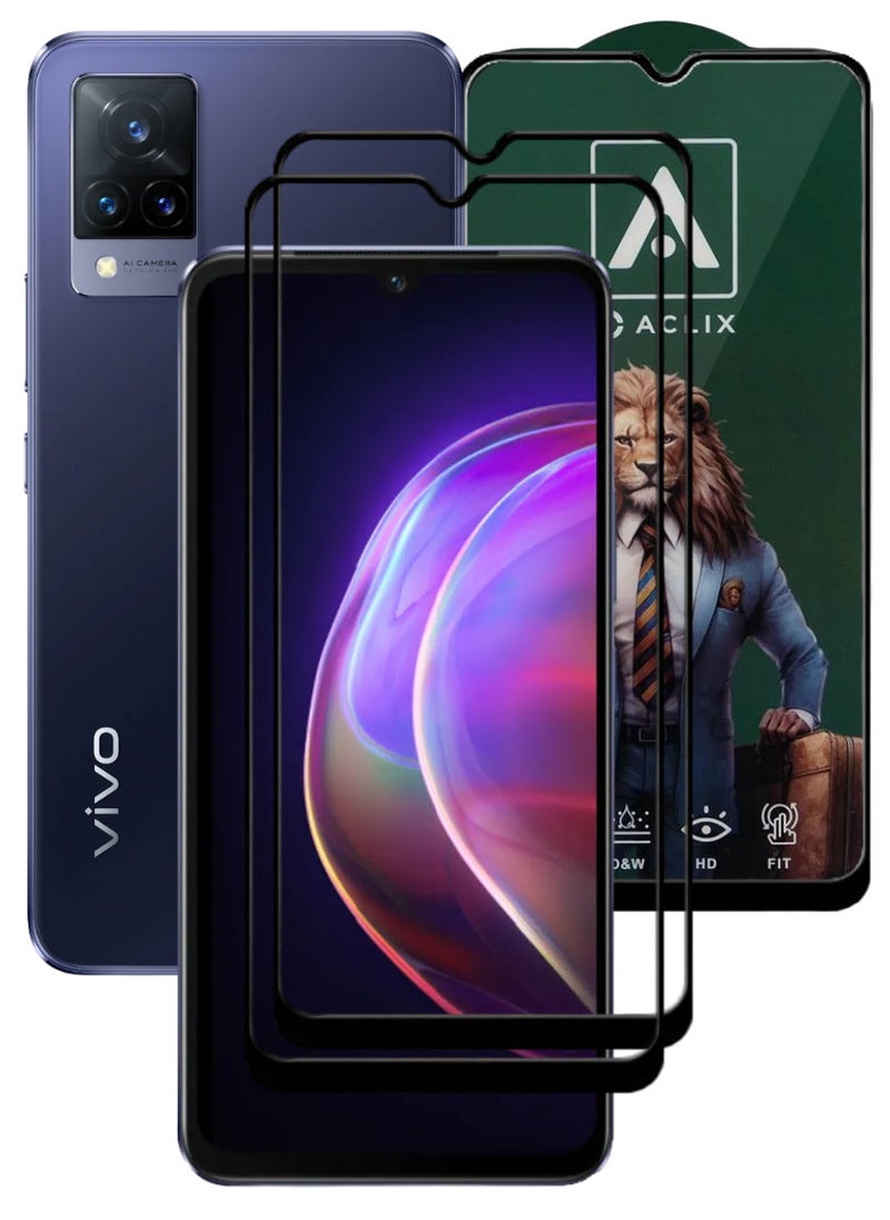 ACLIX 2 Pieces Antistatic ESD Dustproof Premium Quality High Definition Tempered Glass Screen Protector Designed For vivo V21 - Image 1