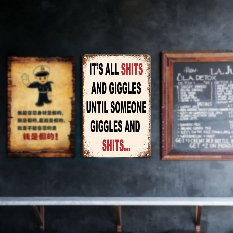 VSIIKO Funny Metal Tin Signs For Bathroom Garage Man Cave Bar Accessories Personalized Signs Home Sign Wall Decor Stuff Art Decorations Men Gifts Outdoor 8x12 Inch - Image 3