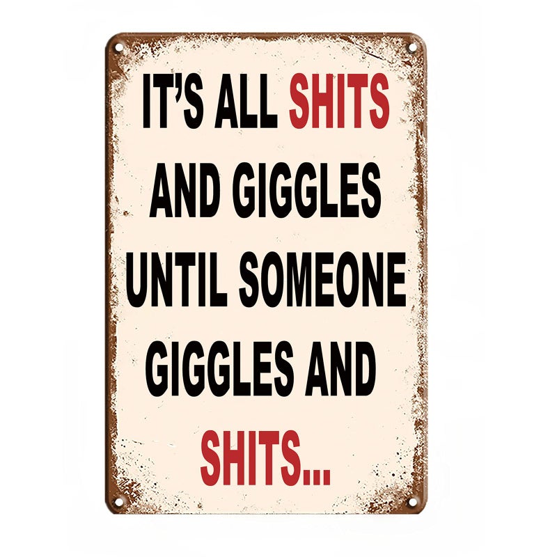 VSIIKO Funny Metal Tin Signs For Bathroom Garage Man Cave Bar Accessories Personalized Signs Home Sign Wall Decor Stuff Art Decorations Men Gifts Outdoor 8x12 Inch - Image 1