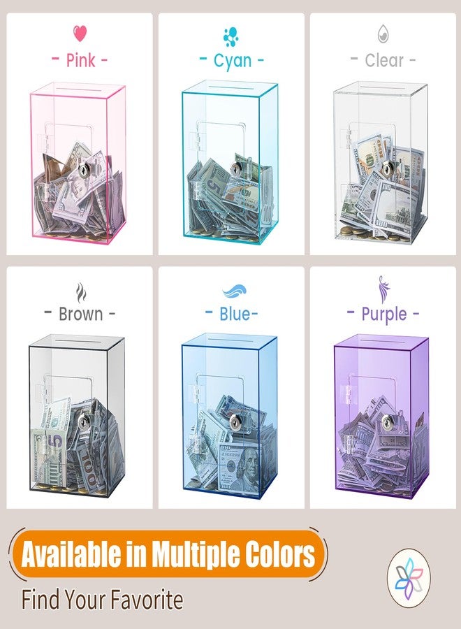 Hicocool Clear Piggy Bank with Lock, Acrylic Piggy Bank for Adults Kids Openable, Reusable Money Saving Box with Key for Birthday (Purple) - Image 5