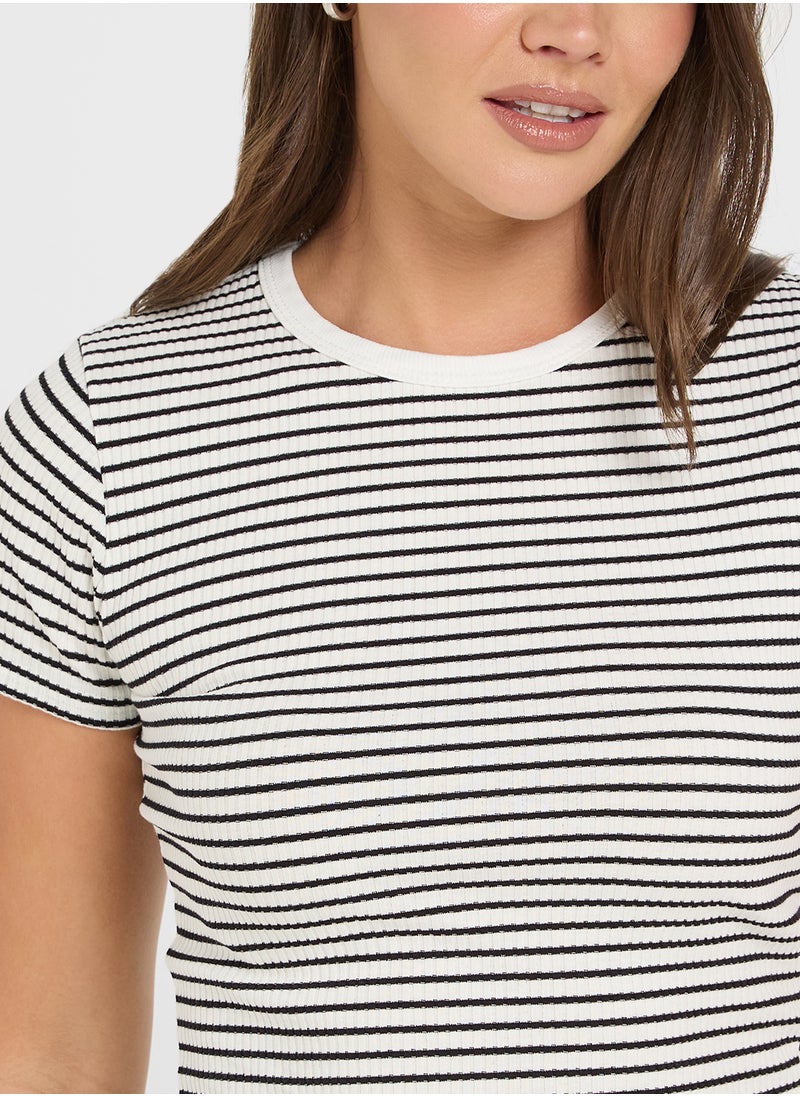 Ginger Basics - Stripe Crew Neck T-Shirt - Image 1
