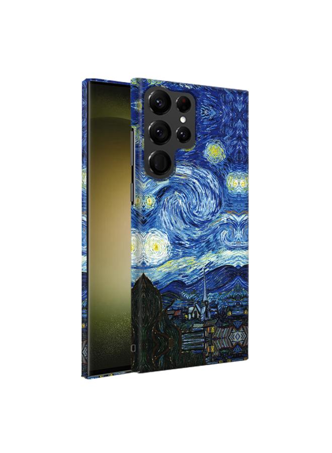 Samsung Galaxy S23 Ultra Art Oil Painting Phone Case- Van Gogh Starry Night - Full Pack Frosted Cool Creative Lens Anti Drop Case  - Image 2