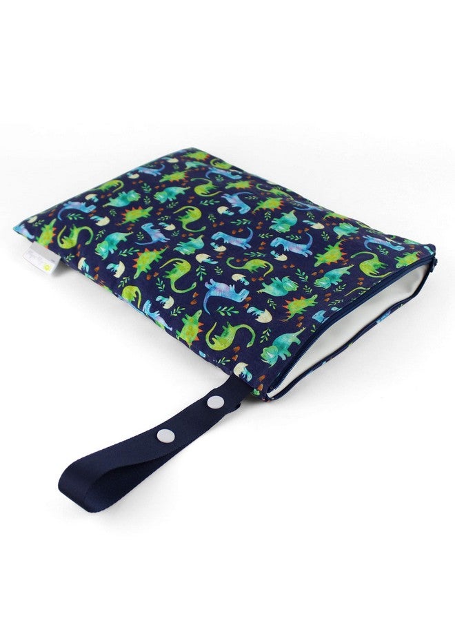 Itzy Ritzy Sealed Wet Bag with Handle - Wet Bag for Travel, Swimsuits, Cloth Diapers, Gym Clothes & Toiletries - Washable & Reusable with Water Resistant Lining - Measures 11” x 14” (Dinosaur) - Image 2