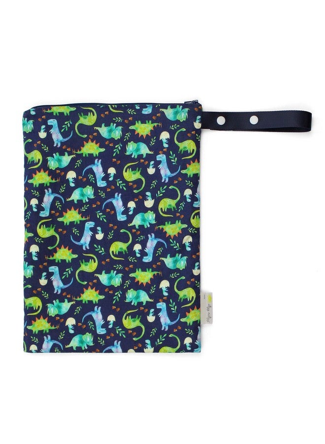 Itzy Ritzy Sealed Wet Bag with Handle - Wet Bag for Travel, Swimsuits, Cloth Diapers, Gym Clothes & Toiletries - Washable & Reusable with Water Resistant Lining - Measures 11” x 14” (Dinosaur) - Image 1
