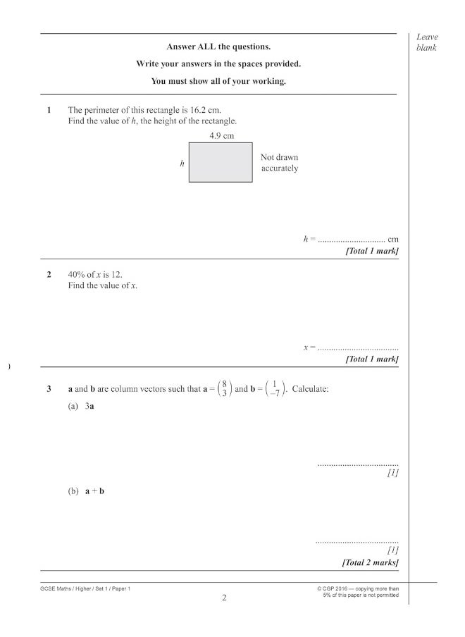 null - GCSE Maths AQA Practice Papers: Higher - for the Grade 9-1 Course - Image 1