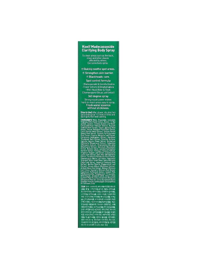Koelf, Madecassoside Clarifying Body Spray, 5.07 fl oz (150 ml) - Image 3