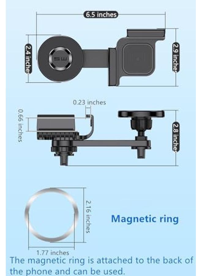إيروريكس حامل هاتف Tesla Phone Mount أقوى حامل مغناطيسي للسيارة مزود بحلقة مغناطيسية لـ Tesla 3 Y، مناسب لجميع هواتف Iphone وAndroid مع حلقة مغناطيسية - Image 4