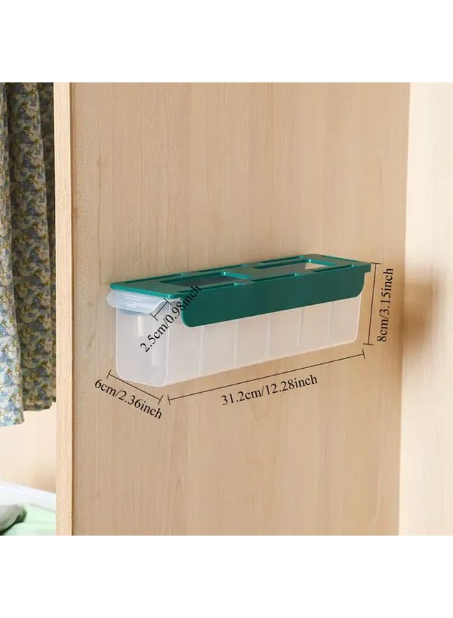 White Wall Mounted Underwear Sock Organizer Drawer Storage Box With Translucent Pull Out Compartments For Closet Bathroom And Bedroom Organization - Image 3
