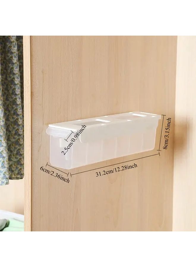 White Wall Mounted Underwear Sock Organizer Drawer Storage Box With Translucent Pull Out Compartments For Closet Bathroom And Bedroom Organization - Image 5