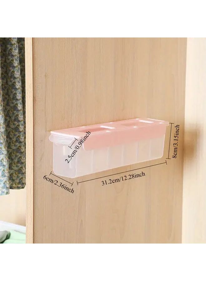 White Wall Mounted Underwear Sock Organizer Drawer Storage Box With Translucent Pull Out Compartments For Closet Bathroom And Bedroom Organization - Image 4