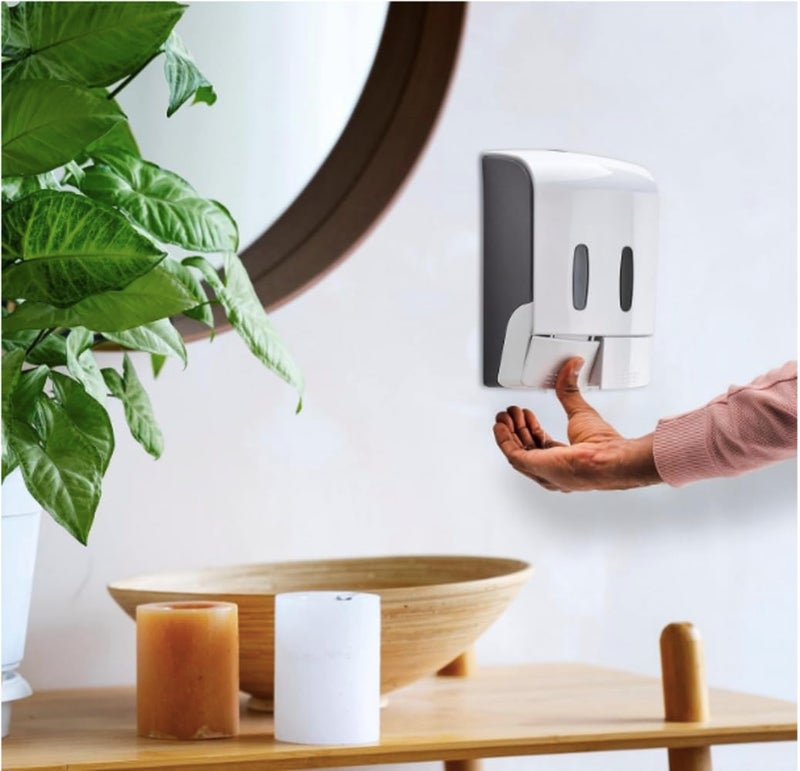 InnMart Dual Chamber Wall Mount Plastic Soap Dispenser 500 ml x 2 - Image 2