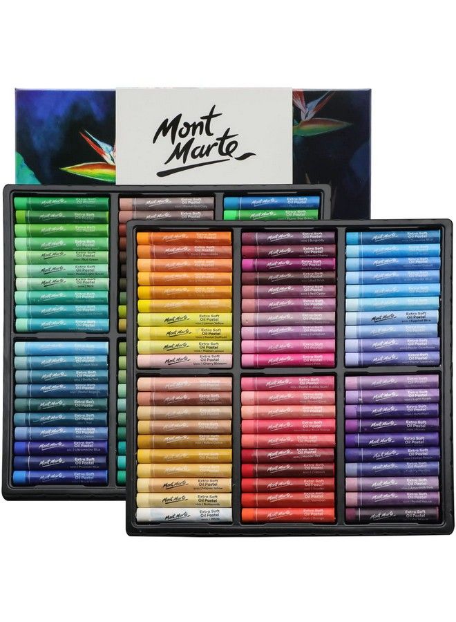 Mont Marte Extra Soft Oil Pastels Vibrant Hues Premium 120Pc Assorted Bright Colors Vibrant Buttery Versatile Art Pastels For Blending Layering & Shading Art Craft Coloring And Sketching  - Image 1