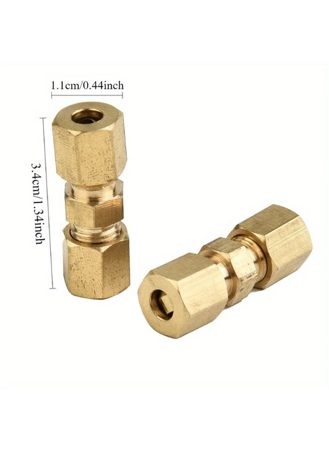 10 Pcs 3/16 Inch 4.76mm Brass Brake Line Connectors No Flare Fittings Easy Install For Quick Repairs - Image 2