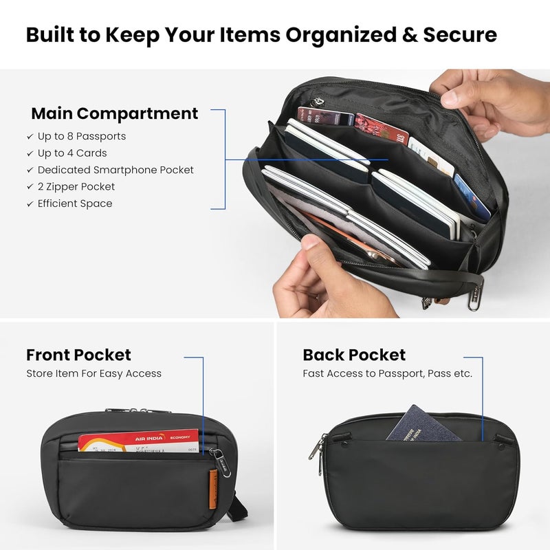 CRALOFT Family Travel Passport Cover for Men and Women, Passport Holder for Couple with Detachable Belt & Waterproof Zipper, Organizer Wallet Pouch for 8 Passports, 4 Cards, Boarding Pass - Image 2