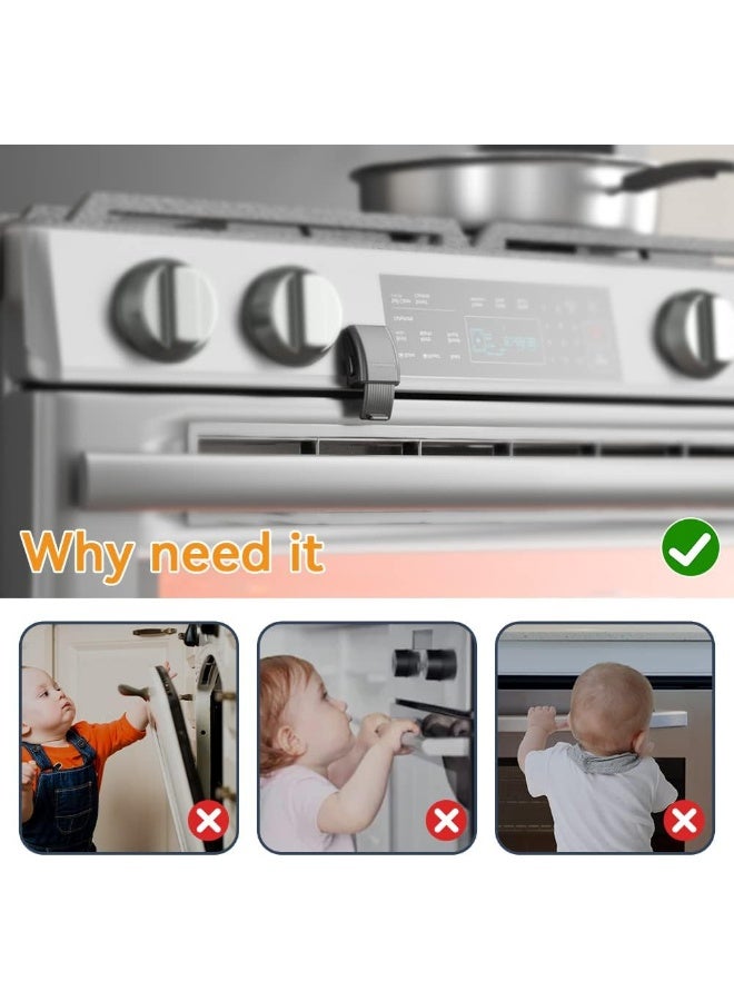 EUDEMON 1 Pack Updated Oven Front Lock,Childproof Oven Door Lock, Easy to Install & Use Durable and Heat-Resistant Material no Tools Need or Drill(Black) - Image 2
