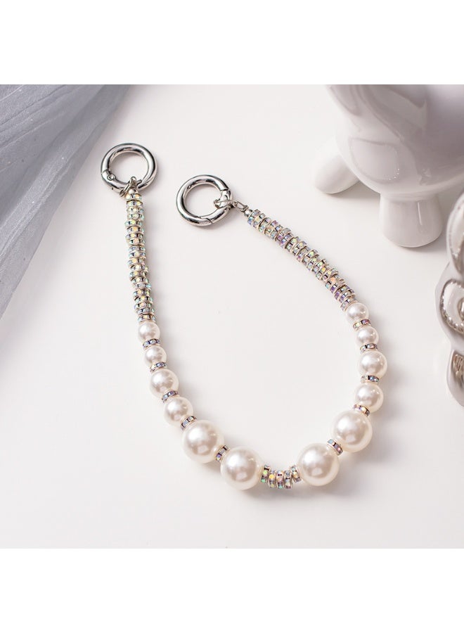 NIBEMINENT Super Cute Beaded Phone Charm – Trendy Phone Chain Wrist Strap, Shining Beads Chain Lanyard for Cell Phone - Image 1