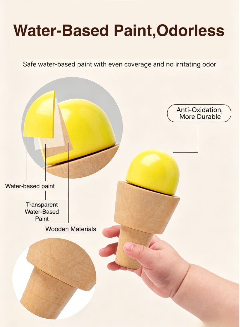Wooden Ice Cream Truck Toy Set – Kids Pretend Play Dessert Cart | Montessori Educational Role Play Toy for Boys & Girls,Age 3+ - Image 2