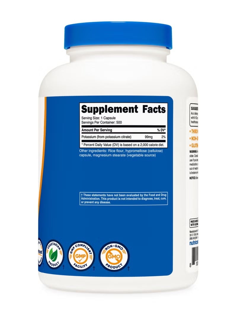 Nutricost, Potassium , 99 mg, 500 Capsules - Image 4