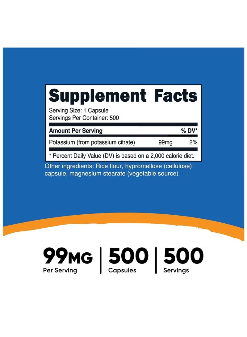 Nutricost, Potassium , 99 mg, 500 Capsules - Image 3