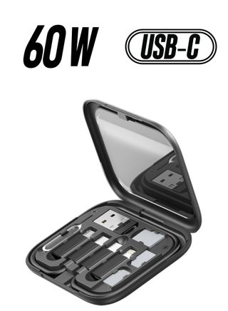 ProOne  All-in-One 60W USB Adapter Kit - Multi-functional Adapter, USB-C to Lightning, Type-C Micro Adapter, Fast Charging, Data Transfer, Travel-Friendly with Card Slots - pzsku/Z61F505B9A4B502EAFE0CZ/45/_/1738266598/b65c56c4-9786-46eb-adaf-aa20df2185f2