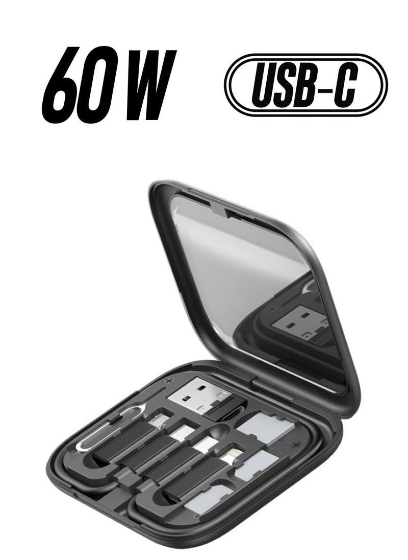 ProOne ProOne  All-in-One 60W USB Adapter Kit - Multi-functional Adapter, USB-C to Lightning, Type-C Micro Adapter, Fast Charging, Data Transfer, Travel-Friendly with Card Slots  - Image 1