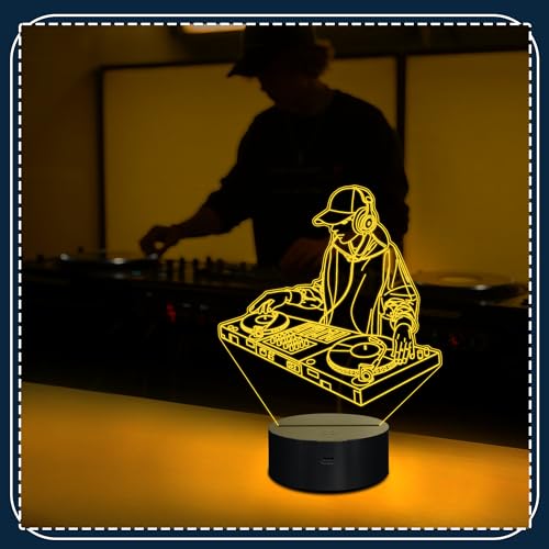 CoolGift Mart DJ Night Light, 3D LED Optical Illusion Lamp with 16 Colors and Remote Controller, Gifts for DJ Music Lovers - Image 5