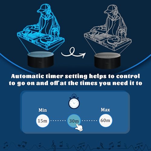 CoolGift Mart DJ Night Light, 3D LED Optical Illusion Lamp with 16 Colors and Remote Controller, Gifts for DJ Music Lovers - Image 4