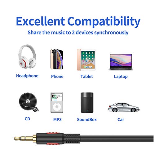 LDKCOK كابل صوت AUX 3.5 مم ذكر إلى ذكر بطول 6 أقدام، كابل AUX لسماعات Beats، iPods، iPhones، iPads، أنظمة الصوت المنزلية/السيارات والمزيد - Image 4