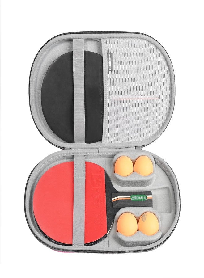 Ruilicase Tool Case for Large Ping Pong Paddles/Table Tennis Paddles/Racquet Cyber Shape Hexagon,Fits for 2 Paddles and 4 balls - Pink (Case Only) - Image 1