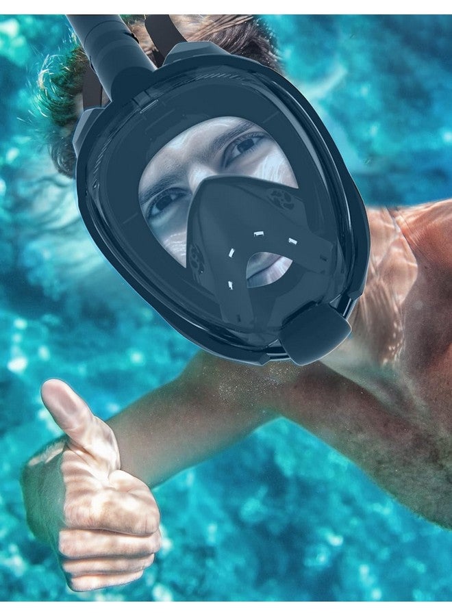 VBM Full Face Snorkeling Mask Diving Gear - Latest Dry Top System,180 Degree Panoramic View Snorkeling Mask with Camera Mount,Safe Breathing,Anti-Leak Anti-Fog-Swim Fins (Gray - L/XL) - Image 4