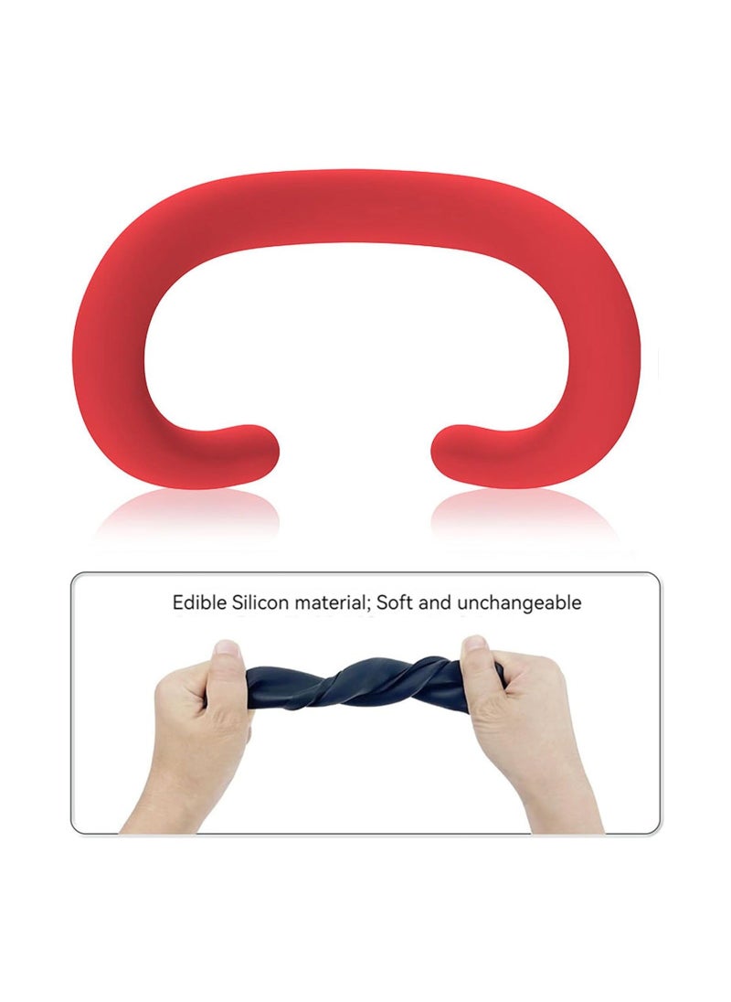 Generic - VR Silicone Face Pad Cover for Apple Vision Pro Accessories, VR Face Cushion Waterproof Washable Eey Mask for Vision Pro Headset Silicone Replacement Face Pad (Red) - Image 1