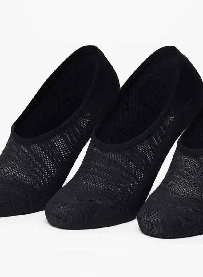 Flora Bella By Shoexpress Women Textured No Show Socks - Set of 3