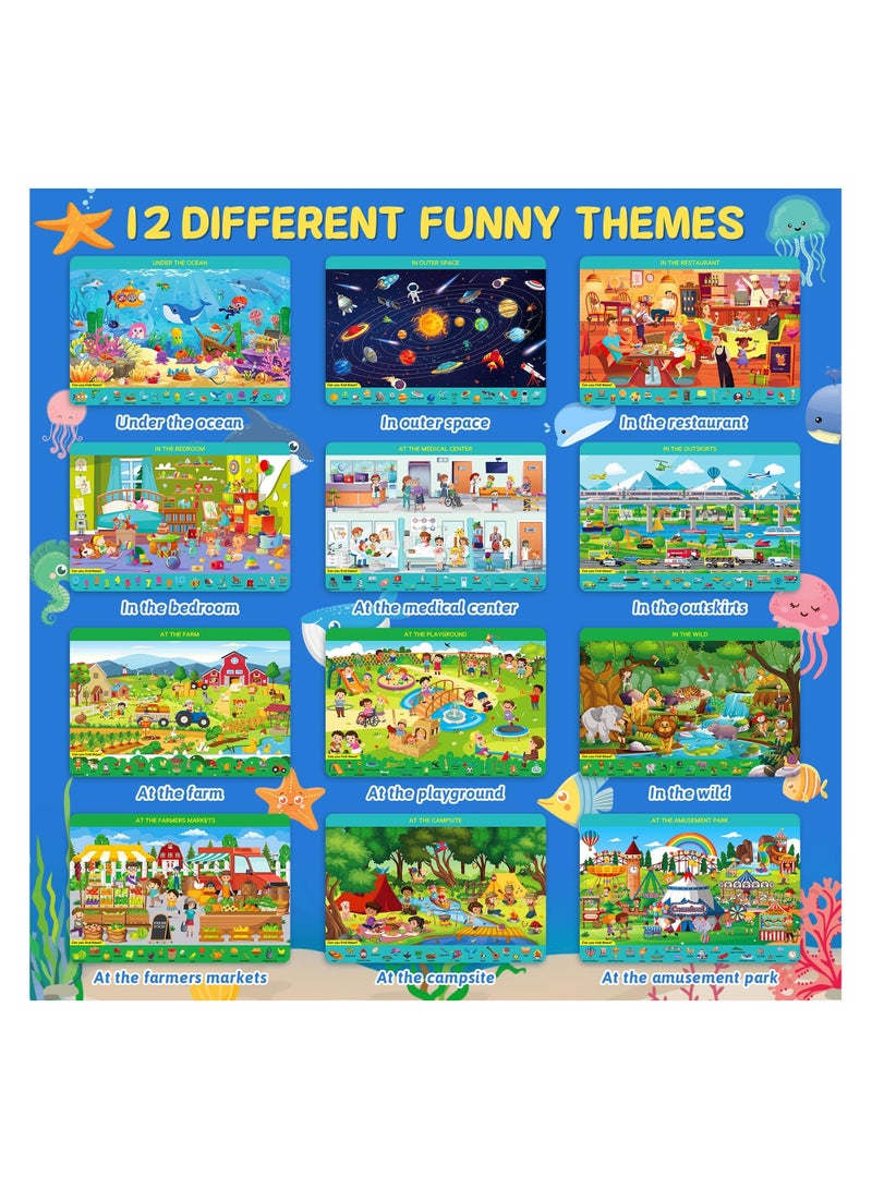 SYOSI Arts and Crafts Mat Books for Kids, Preschool Learning Activities, Search and Find Books for Kids Busy Book for Toddlers, 12 Themes Educational Game Toys, Birthday Gifts for Autism Girls and Boys - Image 3