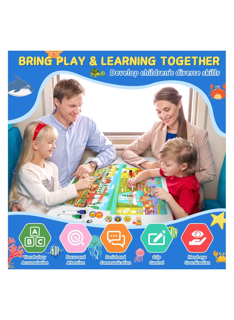 SYOSI Arts and Crafts Mat Books for Kids, Preschool Learning Activities, Search and Find Books for Kids Busy Book for Toddlers, 12 Themes Educational Game Toys, Birthday Gifts for Autism Girls and Boys - Image 5