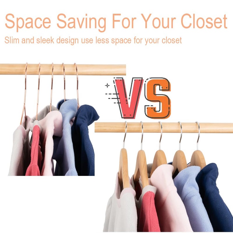 Koobay 16.5" Rose Gold Copper Clothes Hangers - 10 Pack,Heavy Duty Strong Metal Hanger for Storage Display Sling Organization of Coat Shirts Dresses Jacket Elegant Standard Suit Accessory - Image 3