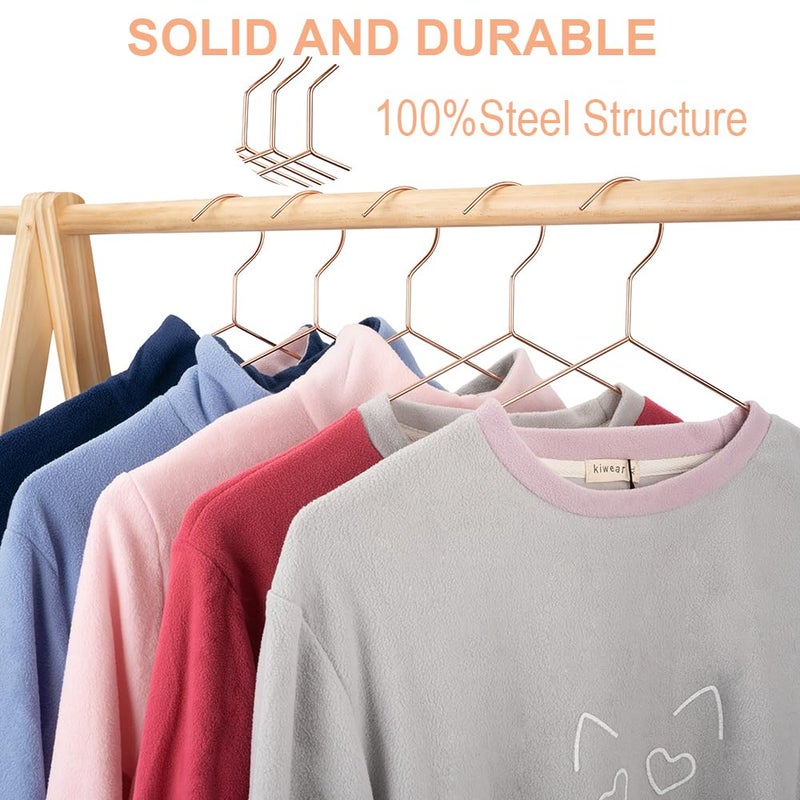 Koobay 16.5" Rose Gold Copper Clothes Hangers - 10 Pack,Heavy Duty Strong Metal Hanger for Storage Display Sling Organization of Coat Shirts Dresses Jacket Elegant Standard Suit Accessory - Image 4