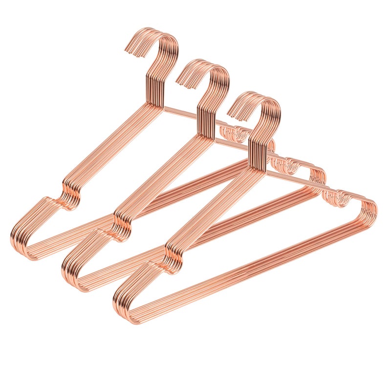 Koobay 16.5" Rose Gold Copper Clothes Hangers - 10 Pack,Heavy Duty Strong Metal Hanger for Storage Display Sling Organization of Coat Shirts Dresses Jacket Elegant Standard Suit Accessory - Image 1