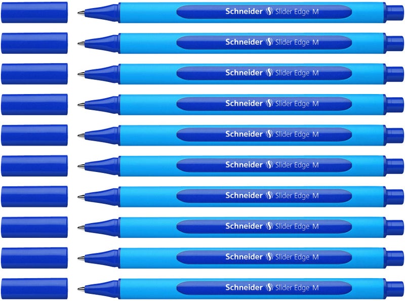 Schneider قلم حبر جاف شneider سلايدر إيدج M (متوسط) ، 1.0 مم ، برميل أزرق فاتح ، حبر أزرق ، علبة من 10 أقلام (152103) - Image 1