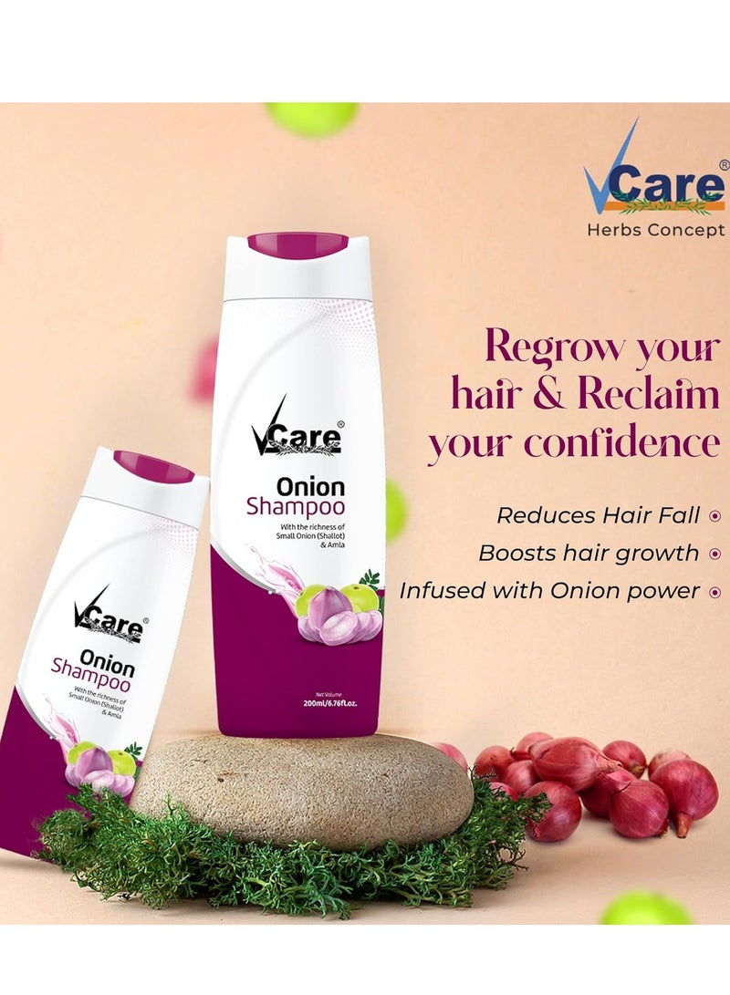 VCare Onion Shampoo for Hair Growth 200ML With Coconut oil 100ML - Image 3