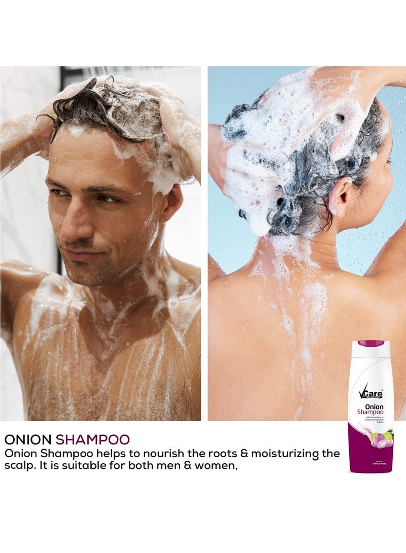 VCare Onion Shampoo for Hair Growth 200ML With Coconut oil 100ML - Image 4
