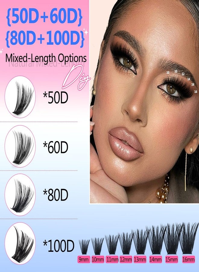 كمايو مجموعة رموش CMAYOME، مجموعة تمديد رموش 50D، 60D، 80D، 100D مع لاصق ومثبت للرموش، 800 قطعة من خصلات الرموش الفردية مع ملقط للرموش، مزيل للرموش وفرشاة للرموش - Image 3