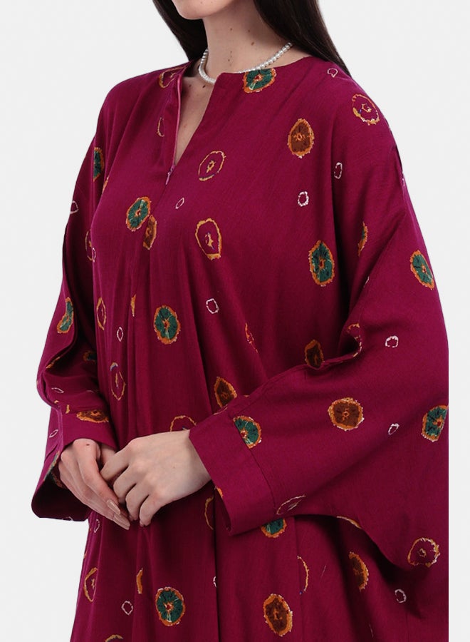 Carina One Size Printed Poncho Dress - Image 4