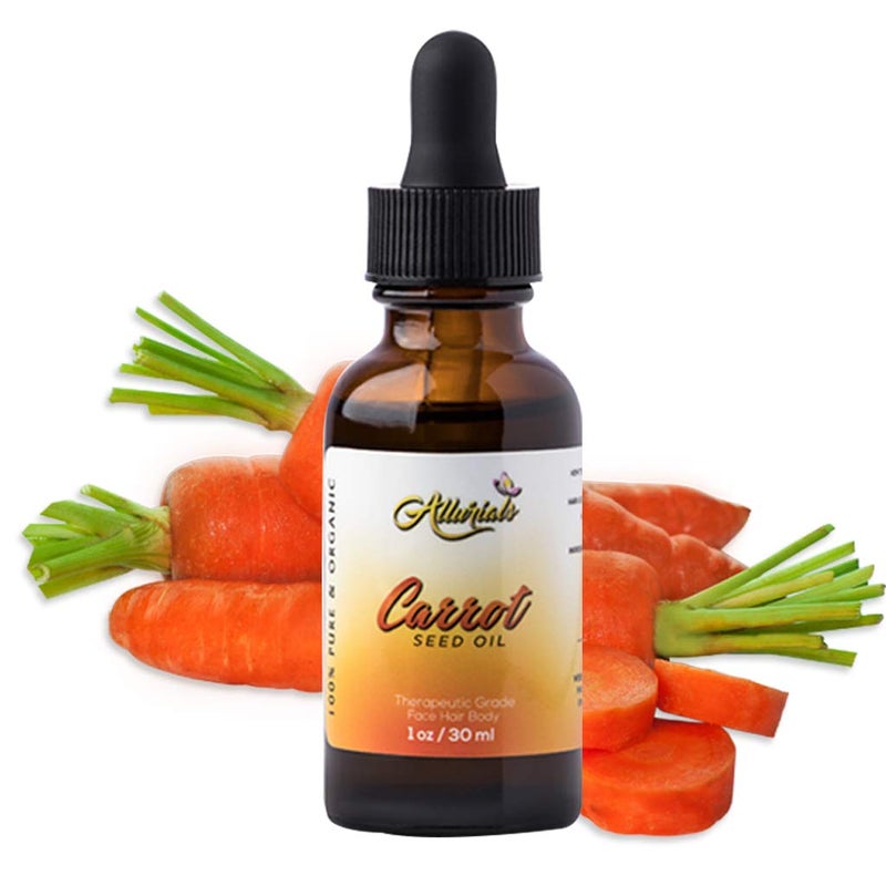 Allurials Carrot Seed Oil â€“ 100% Pure & Organic, Unrefined, Cold Pressed, All Natural, aceite de zanahoria - Daucus Carota- Essential Carrot Moisturizer for Skin, Face and Hair Growth (1 Oz) - Image 2