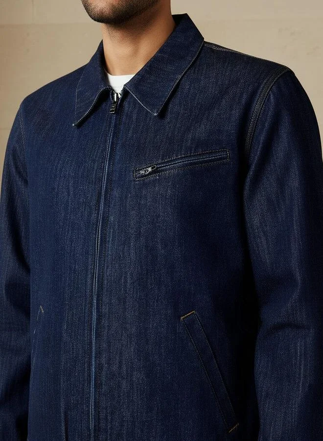 Splash FAV BLUE Men Regular Fit Zip Through Jacket for Men | Best Price UAE