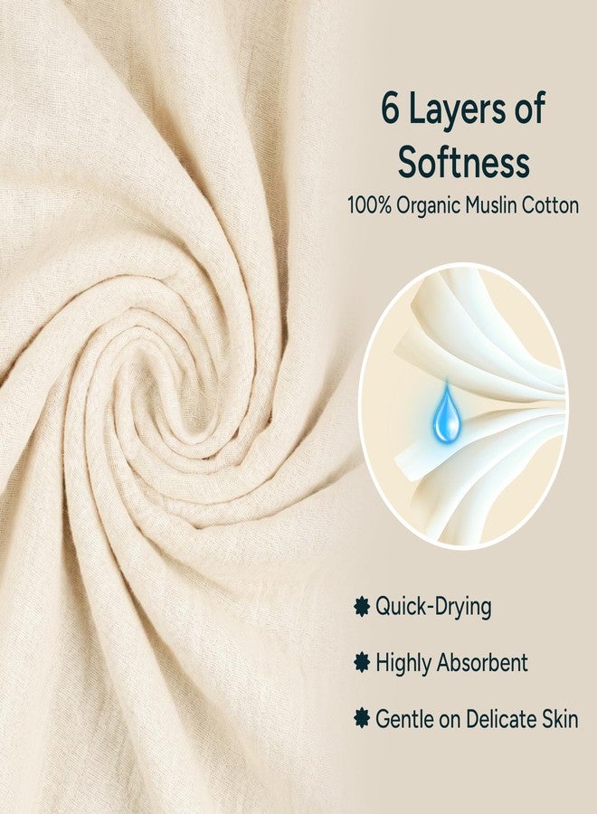 NINTARABABY Hooded Towel - 100% Organic Premium Muslin Cotton, 38" x 38" (96 cm x 96 cm), Ultra-Absorbent, Soft, Breathable, Extra-Large, Hypoallergenic, Gifts for Infants & Toddlers - Image 4