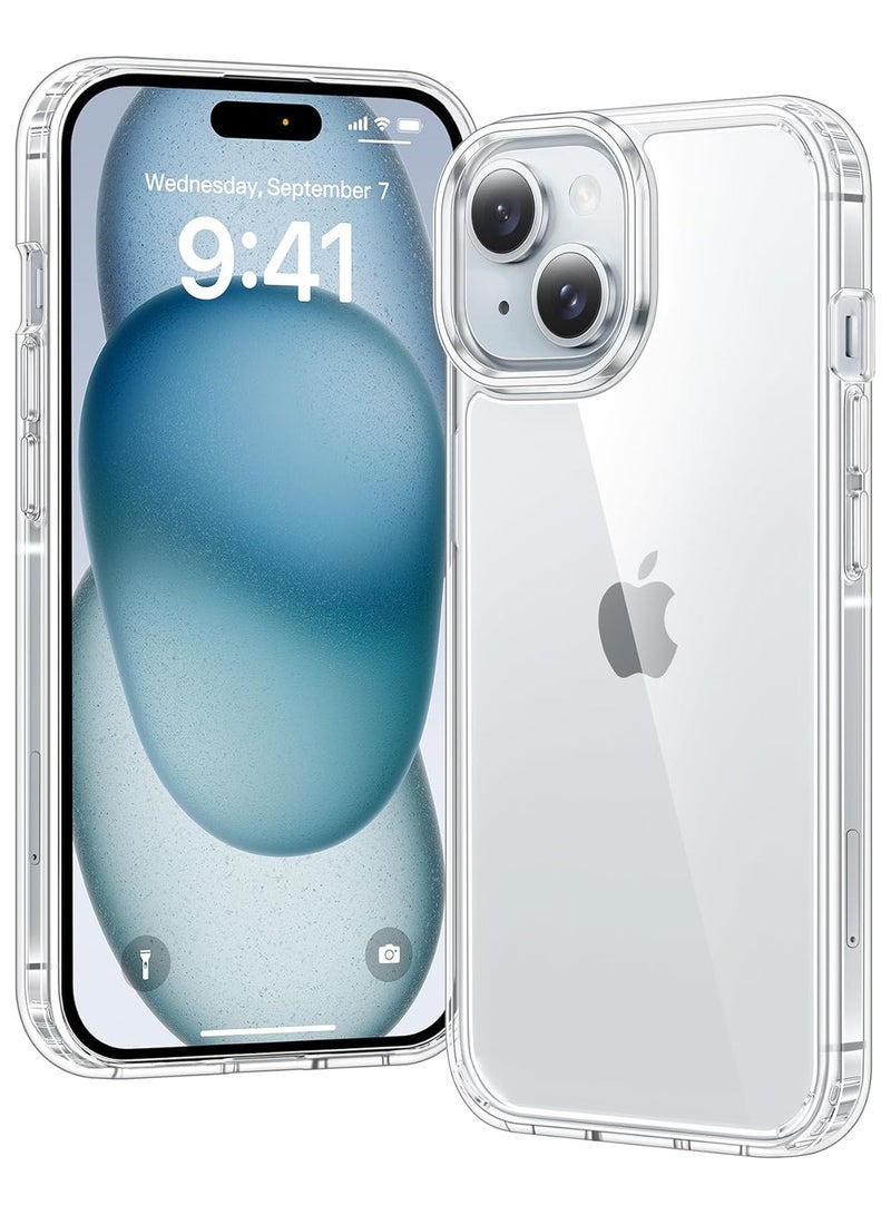 Mismo Clear Shockproof Case for iPhone 15 – Ultra Thin Transparent TPU Cover, Anti-Scratch & Anti-Yellowing Crystal Clear Protective Bumper Case - Clear - Image 1
