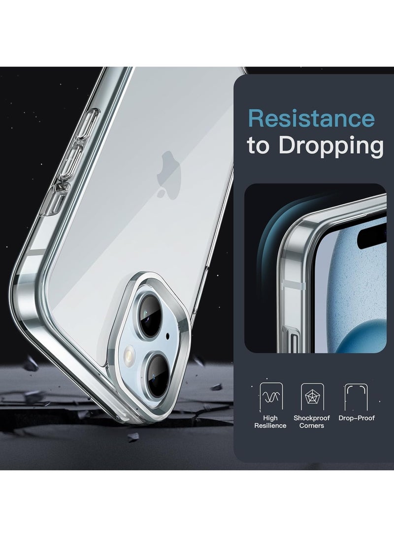 Mismo Clear Shockproof Case for iPhone 15 – Ultra Thin Transparent TPU Cover, Anti-Scratch & Anti-Yellowing Crystal Clear Protective Bumper Case - Clear - Image 3