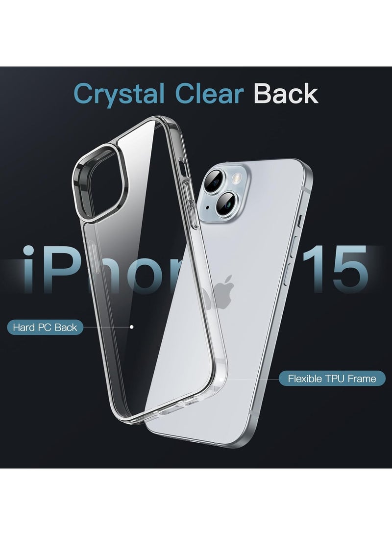 Mismo Clear Shockproof Case for iPhone 15 – Ultra Thin Transparent TPU Cover, Anti-Scratch & Anti-Yellowing Crystal Clear Protective Bumper Case - Clear - Image 5